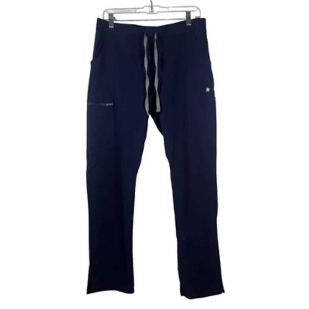 FIGS Pants Womens Med Blue Technical Collection Cargo Scrub Drawstring Pockets